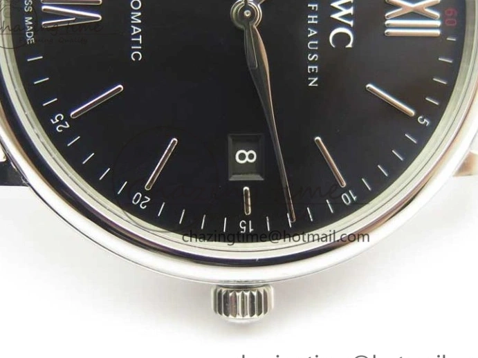 MIROTIME 0225 FastDry Portofino IW356501 SS V3 MK 1:1 Best Edition Black Dial On SS Mesh Bracelet MIYOTA 7195